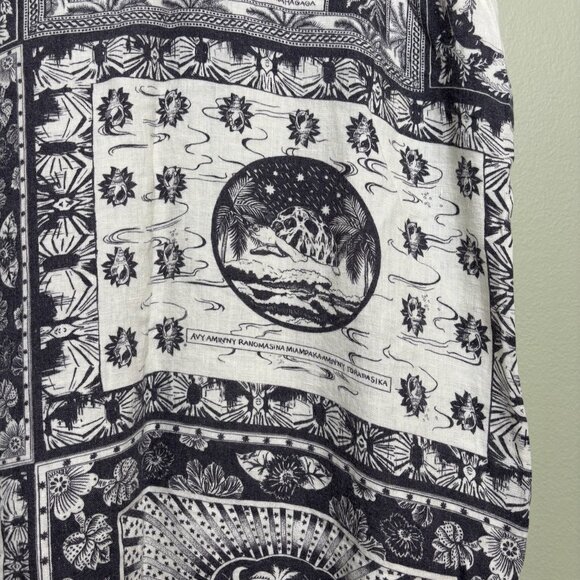 Desmond & Dempsey Women Linen Dress Size XL Midi Spaghetti Strap Tropical Beachy - Picture 4 of 16